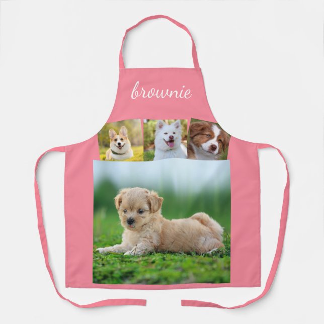 Personalisierter Name des 4-Foto-Goldenen Drehbuch Schürze (Vorderseite)