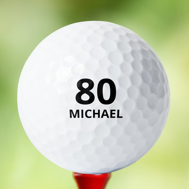 personalisierter Name des 80. Geburtstags Golfball (Von Creator hochgeladen)