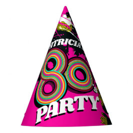 personalisierter Name des 80er Party Partyhütchen