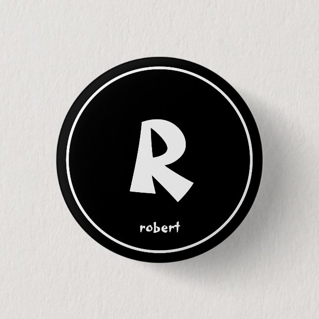 Personalisierter Name des Anfangsmonogams in Schwa Button (Vorderseite)