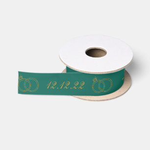 Personalisierter Name des aquamarinen Goldjubiläum Satinband