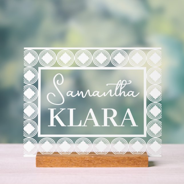 Personalisierter Name des Baby Acrylschild (Neutral)