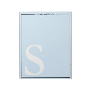 Personalisierter Name des Baby Blue Graphic Monogr Notizblock