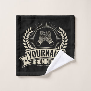 Personalisierter Name des Badminton-Spielers Racqu Badhandtuch Set