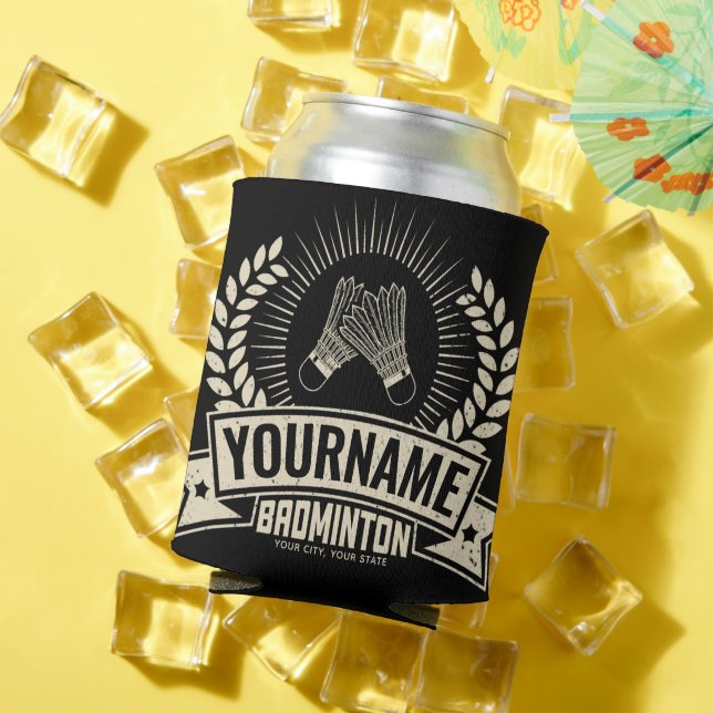 Personalisierter Name des Badminton-Spielers Racqu Dosenkühler (In Situ Sommer)