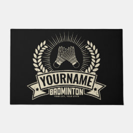 Personalisierter Name des Badminton-Spielers Racqu Fußmatte