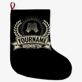 Personalisierter Name des Badminton-Spielers Racqu Großer Weihnachtsstrumpf