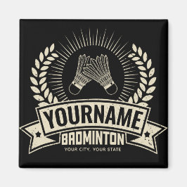Personalisierter Name des Badminton-Spielers Racqu Magnet