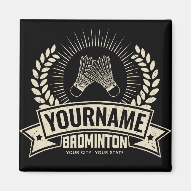 Personalisierter Name des Badminton-Spielers Racqu Magnet (Vorne)