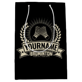Personalisierter Name des Badminton-Spielers Racqu Mittlere Geschenktüte