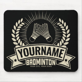 Personalisierter Name des Badminton-Spielers Racqu Mousepad