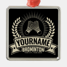 Personalisierter Name des Badminton-Spielers Racqu Ornament Aus Metall