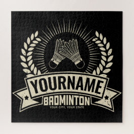 Personalisierter Name des Badminton-Spielers Racqu Puzzle