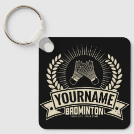 Personalisierter Name des Badminton-Spielers Racqu Schlüsselanhänger