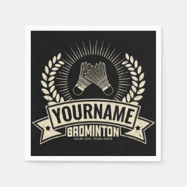 Personalisierter Name des Badminton-Spielers Racqu Serviette