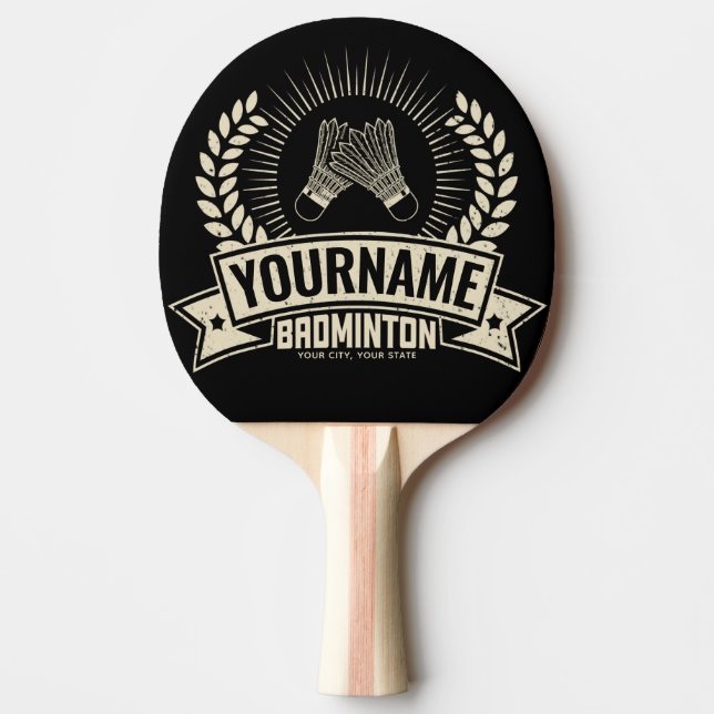 Personalisierter Name des Badminton-Spielers Racqu Tischtennis Schläger (Vorderseite)
