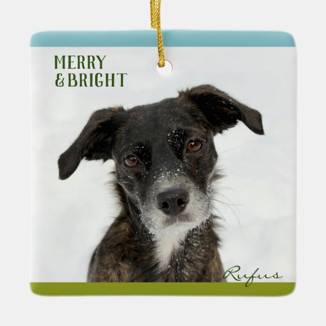 Personalisierter Name des besten Hundes oder des W Keramikornament (Vorderseite)