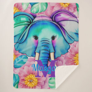 Personalisierter Name des Blauen Wasserfarben Sherpadecke