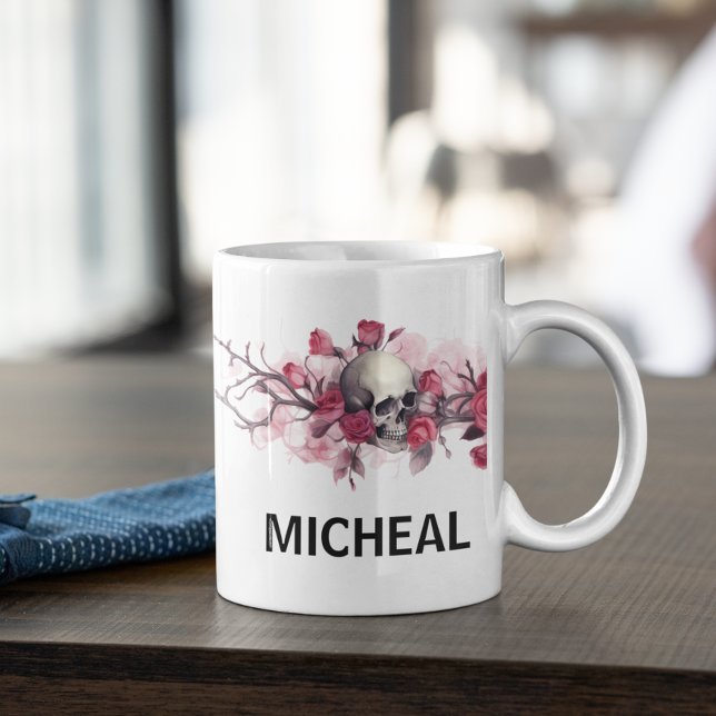 Personalisierter Name des Blumenschmucks Kaffeetasse (Von Creator hochgeladen)