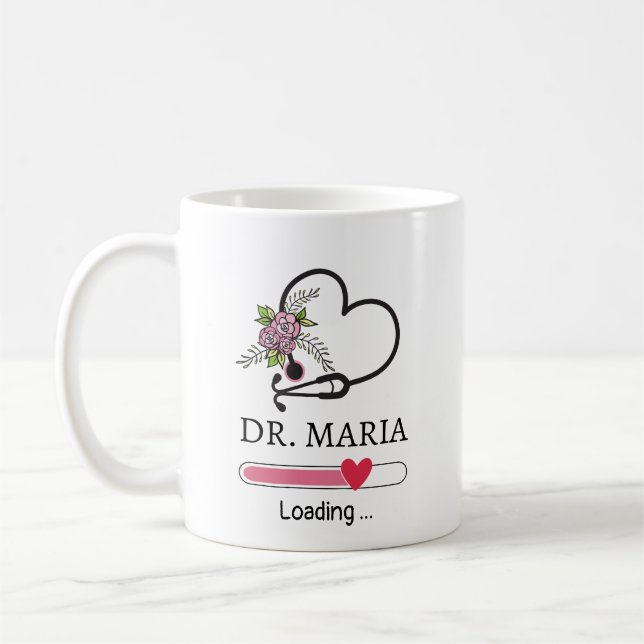 Personalisierter Name des Doctor Loading Heart Ste Kaffeetasse (Links)