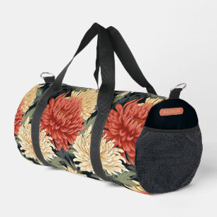 Personalisierter Name des eleganten Blumenmusters Duffle Bag