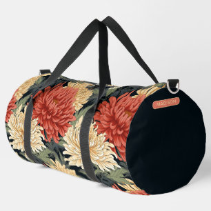 Personalisierter Name des eleganten Blumenmusters Duffle Bag