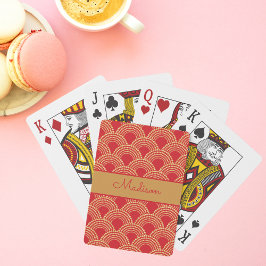 Personalisierter Name des eleganten Red Gold Scall Spielkarten