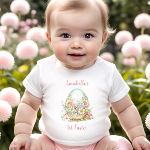 Personalisierter Name des ersten Ostereis Baby T-shirt