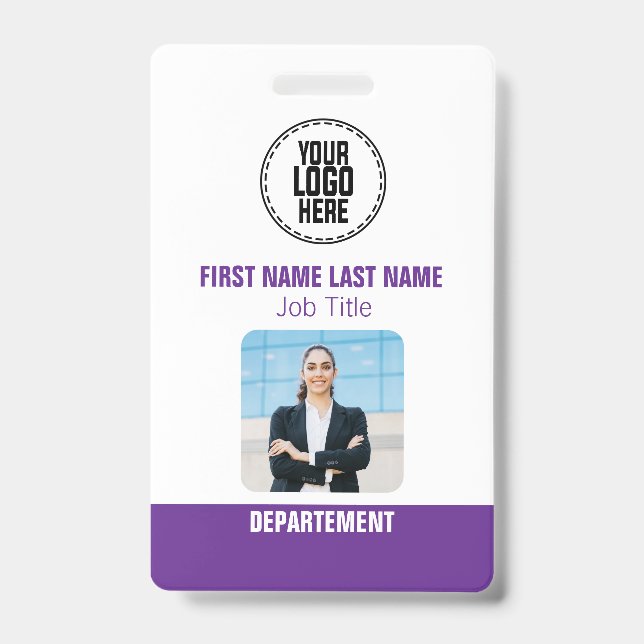 Personalisierter Name des Fotos für das Unternehme Ausweis (Vorderseite)