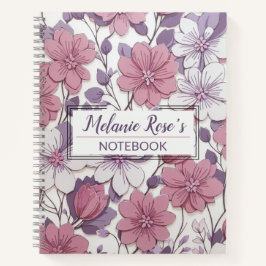 Personalisierter Name des Girl Monogram Floral Pat Notizbuch