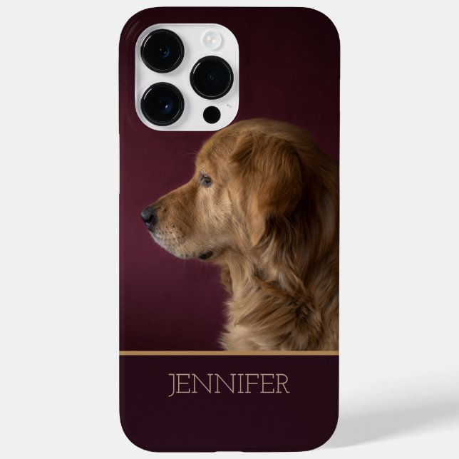 Personalisierter Name des Golden Retriever | Hund Case-Mate iPhone Hülle (Rückseite)