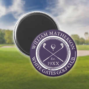 Personalisierter Name des Golfklubs Lila Magnet