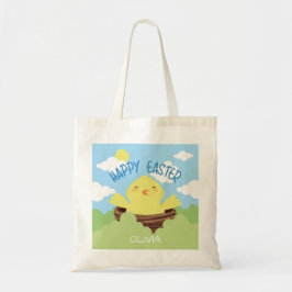 Personalisierter Name des Happy Easter Chick | Url Tragetasche