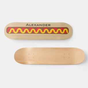 Personalisierter Name des heißen Hundes Skateboard