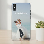Personalisierter Name des Hochzeitstiefbilds Case-Mate iPhone Hülle<br><div class="desc">Hochzeitstil Foto Template Personalisiert Name iPhone Case. Dieses Hochzeitsmotiv zeigt Ihr personalisiertes Foto oder Bild mit Ihrem Namen. Personalisiert durch Bearbeiten des Textes im Textfeld und Hinzufügen eines eigenen Fotos. #wedding #name #Foto #photograph #photography #image #image #personalisiert #personalisiert #custom #addyourown #diy #doityourself #simple #design #designer #modern #style #stylish #trendy #trendy...</div>