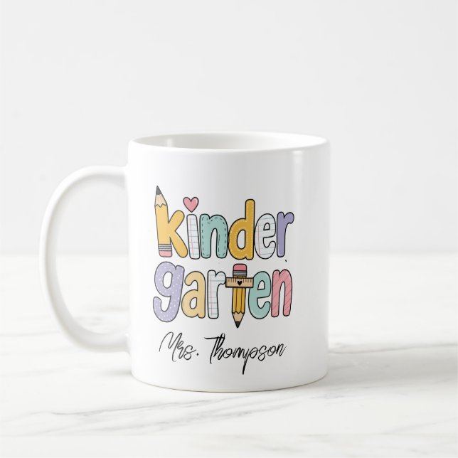 Personalisierter Name des Kindergartenerziehers Pa Kaffeetasse (Links)