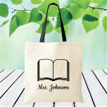 Personalisierter Name des Lehrers Buch Tragetasche<br><div class="desc">Passen Sie den Text an, laden Sie ein Foto hoch und erstellen Sie einfach Ihre personalisierte Tasche. Klicken Sie auf Weiter, um die Textfarbe zu ändern. Sie können dieses Design auf anderen Zazzle-Produkten übertragen und an die meisten Zazzle-Produkte anpassen. Standard Studio Designs werden in hochauflösender Vektorgrafik für einen beruflichen Druck...</div>