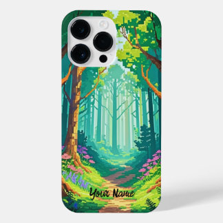 Personalisierter Name des Magischen Forest Pixel iPhone 14 Pro Max Hülle