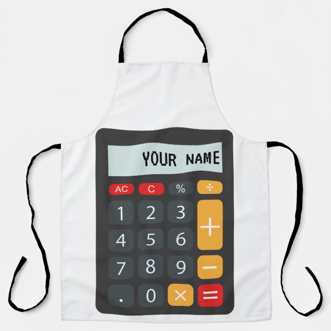 Personalisierter Name des Math Calculator Schürze (Vorderseite)