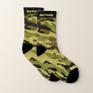 Personalisierter Name des Militärs Green Camouflag Socken