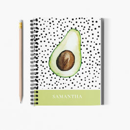 Personalisierter Name des modernen grünen Avocado Notizbuch