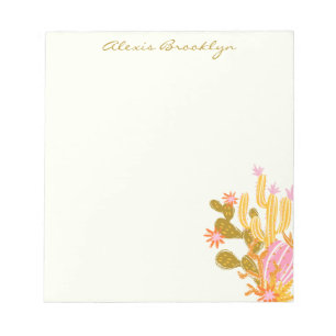 Personalisierter Name des modernen rosa grünen Kak Notizblock