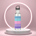 Personalisierter Name des modernen schick-Girl-Far Edelstahlflasche<br><div class="desc">Dieses farbenfrohe und moderne Design weist ein Farbblockmuster in Türkis,  Rosa und lila auf,  mit Ihrem personalisierten Namen #waterfltles #Trinkbehälter #personalized gifts</div>