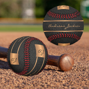 Personalisierter Name des modernen schwarzen Golde Baseball