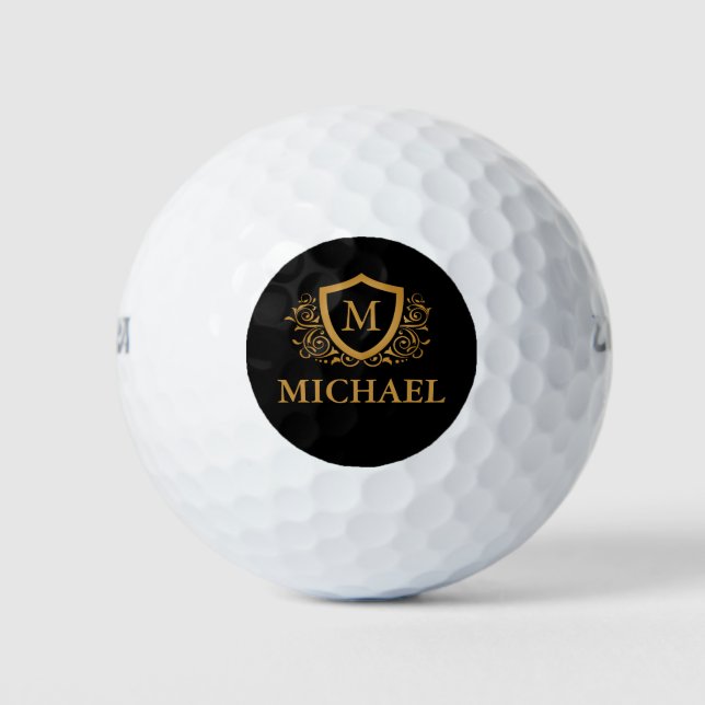 Personalisierter Name des Monogramms Golfball (Vorderseite)