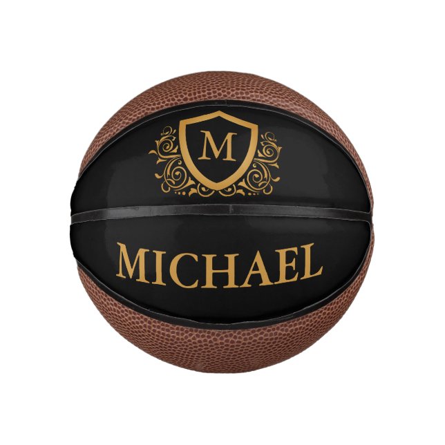 Personalisierter Name des Monogramms Mini Basketball (Vorderseite)