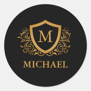Personalisierter Name des Monogramms Runder Aufkleber