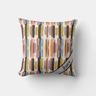 Personalisierter Name des Musters Retro Boho Kissen