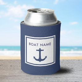 Personalisierter Name des neuen Bootes Blue Anchor Dosenkühler