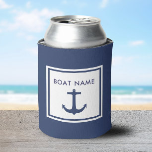 Personalisierter Name des neuen Bootes Blue Anchor Dosenkühler